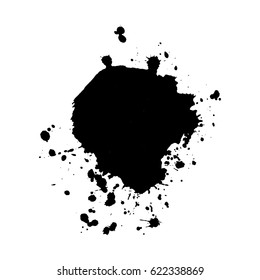 Abstract black ink blot background. Vector illustration. Grunge texture for cards and flyers design. A model for the creation of digital brushes
