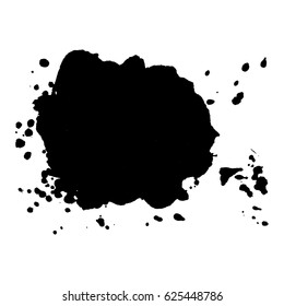 Abstract black ink blot background. Vector illustration. Grunge texture for cards and flyers design. A model for the creation of digital brushes