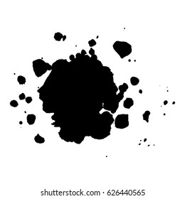 Abstract black ink blot background. Vector illustration. Grunge texture for cards and flyers design. A model for the creation of digital brushes