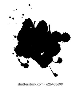 Abstract black ink blot background. Vector illustration. Grunge texture for cards and flyers design. A model for the creation of digital brushes