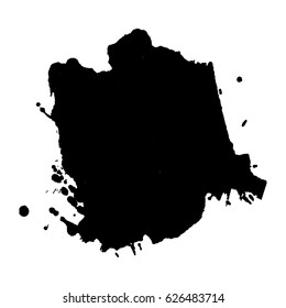 Abstract black ink blot background. Vector illustration. Grunge texture for cards and flyers design. A model for the creation of digital brushes
