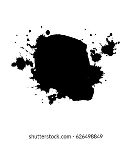 Abstract black ink blot background. Vector illustration. Grunge texture for cards and flyers design. A model for the creation of digital brushes