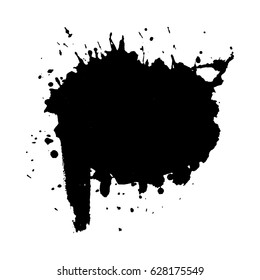 Abstract black ink blot background. Vector illustration. Grunge texture for cards and flyers design. A model for the creation of digital brushes