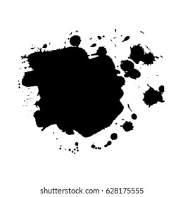 Abstract black ink blot background. Vector illustration. Grunge texture for cards and flyers design. A model for the creation of digital brushes