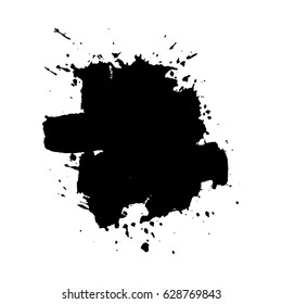 Abstract black ink blot background. Vector illustration. Grunge texture for cards and flyers design. A model for the creation of digital brushes