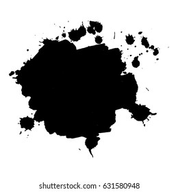 Abstract black ink blot background. Vector illustration. Grunge texture for cards and flyers design. A model for the creation of digital brushes