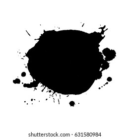 Abstract black ink blot background. Vector illustration. Grunge texture for cards and flyers design. A model for the creation of digital brushes