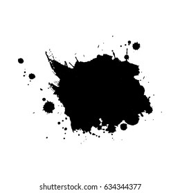 Abstract black ink blot background. Vector illustration. Grunge texture for cards and flyers design. A model for the creation of digital brushes