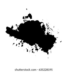 Abstract black ink blot background. Vector illustration. Grunge texture for cards and flyers design. A model for the creation of digital brushes