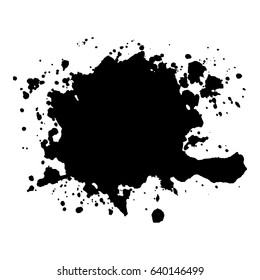 Abstract black ink blot background. Vector illustration. Grunge texture for cards and flyers design. A model for the creation of digital brushes