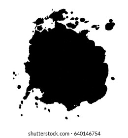Abstract black ink blot background. Vector illustration. Grunge texture for cards and flyers design. A model for the creation of digital brushes