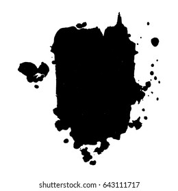 Abstract black ink blot background. Vector illustration. Grunge texture for cards and flyers design. A model for the creation of digital brushes