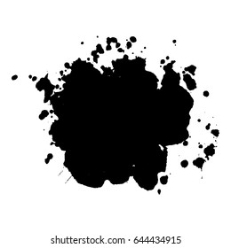 Abstract black ink blot background. Vector illustration. Grunge texture for cards and flyers design. A model for the creation of digital brushes