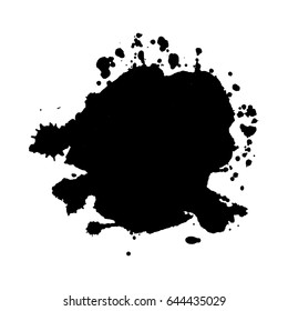 Abstract black ink blot background. Vector illustration. Grunge texture for cards and flyers design. A model for the creation of digital brushes