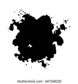 Abstract black ink blot background. Vector illustration. Grunge texture for cards and flyers design. A model for the creation of digital brushes