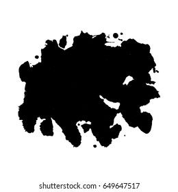 Abstract black ink blot background. Vector illustration. Grunge texture for cards and flyers design. A model for the creation of digital brushes