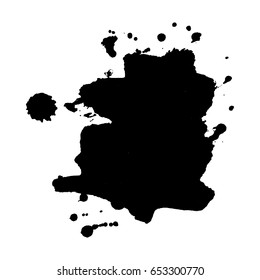 Abstract black ink blot background. Vector illustration. Grunge texture for cards and flyers design. A model for the creation of digital brushes