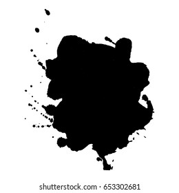Abstract black ink blot background. Vector illustration. Grunge texture for cards and flyers design. A model for the creation of digital brushes