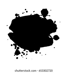 Abstract black ink blot background. Vector illustration. Grunge texture for cards and flyers design. A model for the creation of digital brushes
