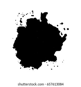 Abstract black ink blot background. Vector illustration. Grunge texture for cards and flyers design. A model for the creation of digital brushes