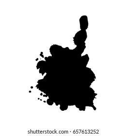 Abstract black ink blot background. Vector illustration. Grunge texture for cards and flyers design. A model for the creation of digital brushes