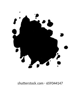 Abstract black ink blot background. Vector illustration. Grunge texture for cards and flyers design. A model for the creation of digital brushes