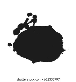 Abstract black ink blot background. Vector illustration. Grunge texture for cards and flyers design. A model for the creation of digital brushes