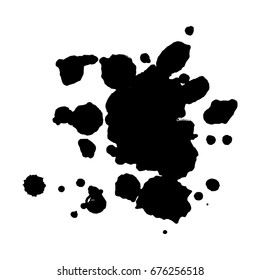 Abstract black ink blot background. Vector illustration. Grunge texture for cards and flyers design. A model for the creation of digital brushes