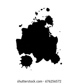 Abstract black ink blot background. Vector illustration. Grunge texture for cards and flyers design. A model for the creation of digital brushes