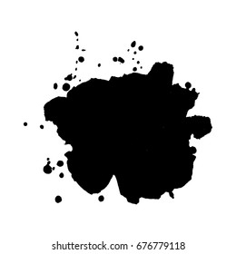Abstract black ink blot background. Vector illustration. Grunge texture for cards and flyers design. A model for the creation of digital brushes