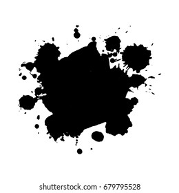 Abstract black ink blot background. Vector illustration. Grunge texture for cards and flyers design. A model for the creation of digital brushes