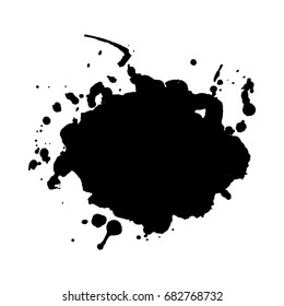 Abstract black ink blot background. Vector illustration. Grunge texture for cards and flyers design. A model for the creation of digital brushes