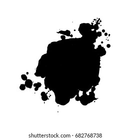 Abstract black ink blot background. Vector illustration. Grunge texture for cards and flyers design. A model for the creation of digital brushes