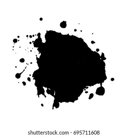 Abstract black ink blot background. Vector illustration. Grunge texture for cards and flyers design. A model for the creation of digital brushes
