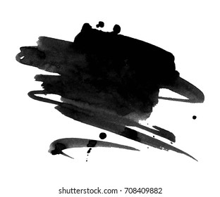 Abstract black ink blot background