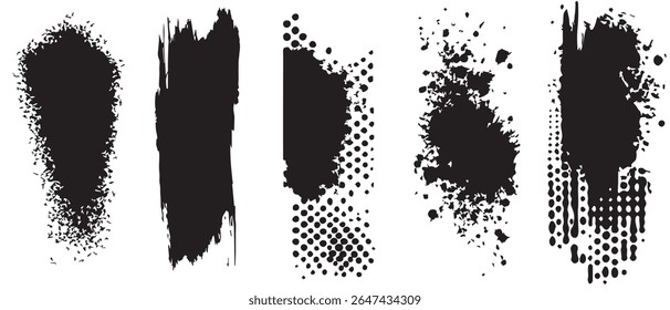 Abstract Black Ink Blots HighResolution Textures for Design.