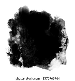 	
abstract black ink blots on white paper. dark overlay water color paint splash. grunge texture paint background. eps 8