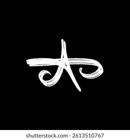 Abstract black ink brush stroke on white background. Perfect for graphic design, logo elements, backgrounds, or artistic decorations.