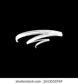 Abstract black ink brush stroke on white background. Perfect for graphic design, logo elements, backgrounds, or artistic decorations.