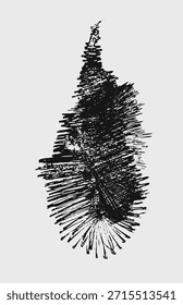 Abstractas trazo de pincel de tinta negro aislado sobre fondo blanco. Grunge y elemento de efecto de textura sucia. Vertical caótica línea de arte y salpicaduras de pintura negra. Diseño gráfico angustiado. Ilustración vectorial