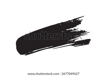 Abstract Black Ink Brush Stroke: Grunge Texture, High-Resolution Vector Graphic Design Element.