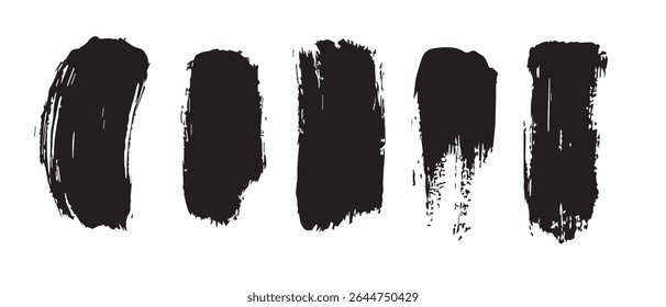 Abstract Black Ink Brush Strokes Texture Pack.