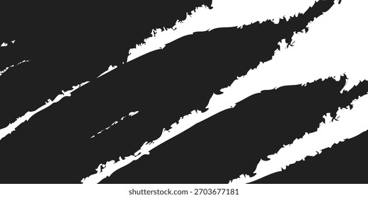 Traçados de pincel de tinta preta abstratos organizados em linhas. Linhas pintadas à mão Grunge isoladas no fundo branco, perfeito para banners