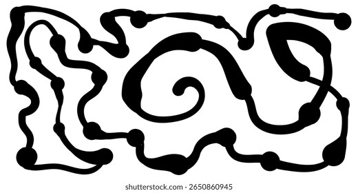 Abstract Black Ink Calligraphy Brush Stroke Texture with Pressure Variation