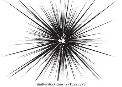 Abstract Black Ink Explosion Burst on White Background