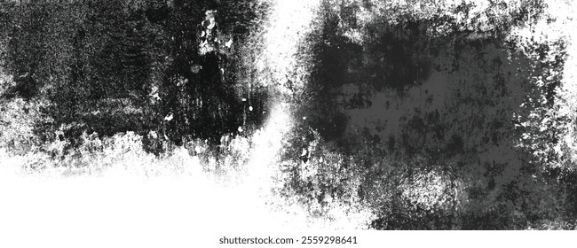 Abstract Black Ink Explosion on White Surface with High-Detail Texture and Dynamic Design Patterns

