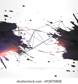 abstract black ink grunge background