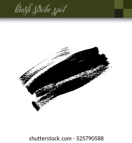 abstract black ink hand drawing brush strokes spot element isolated on white background for your design, vector illustration