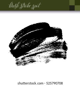 abstract black ink hand drawing brush strokes spot element isolated on white background for your design, vector illustration