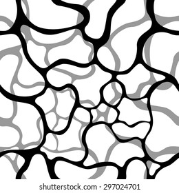 Abstract black ink on white seamless pattern